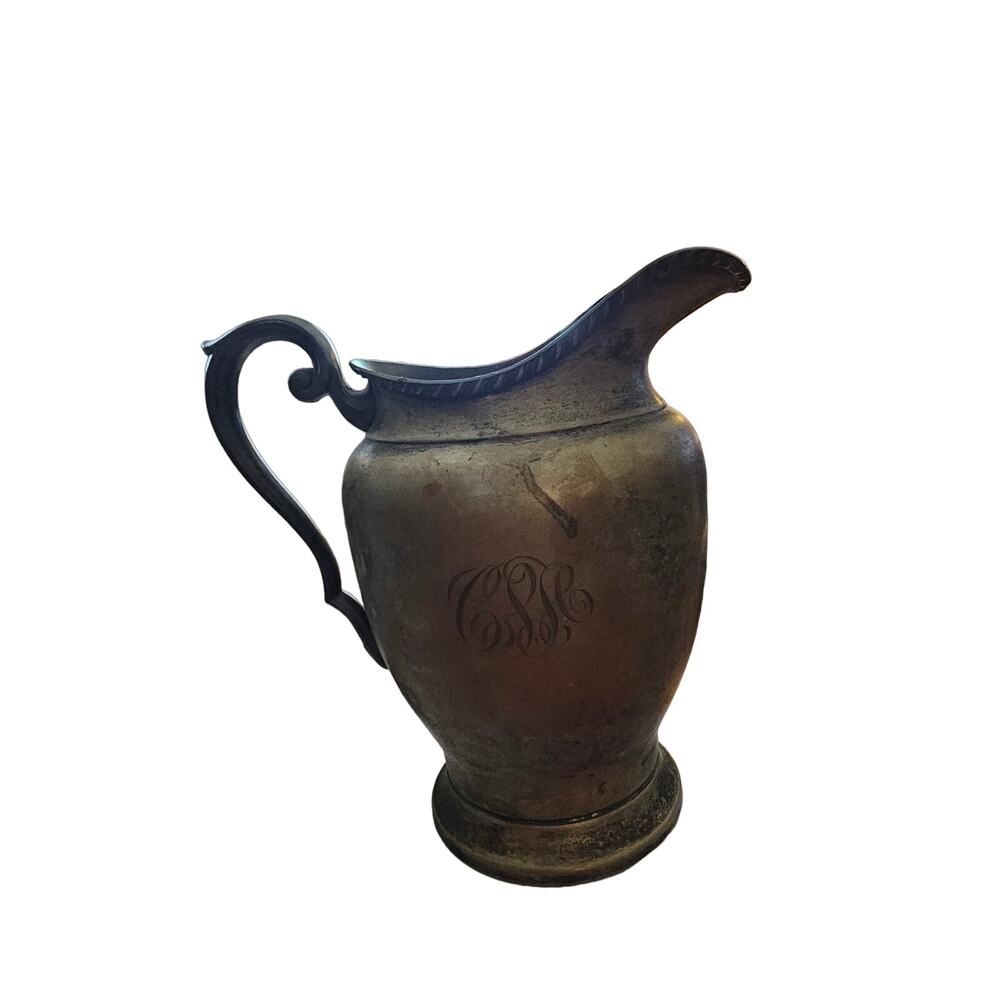 Pewter Vintage Silver-plate Pitcher Vase 9"